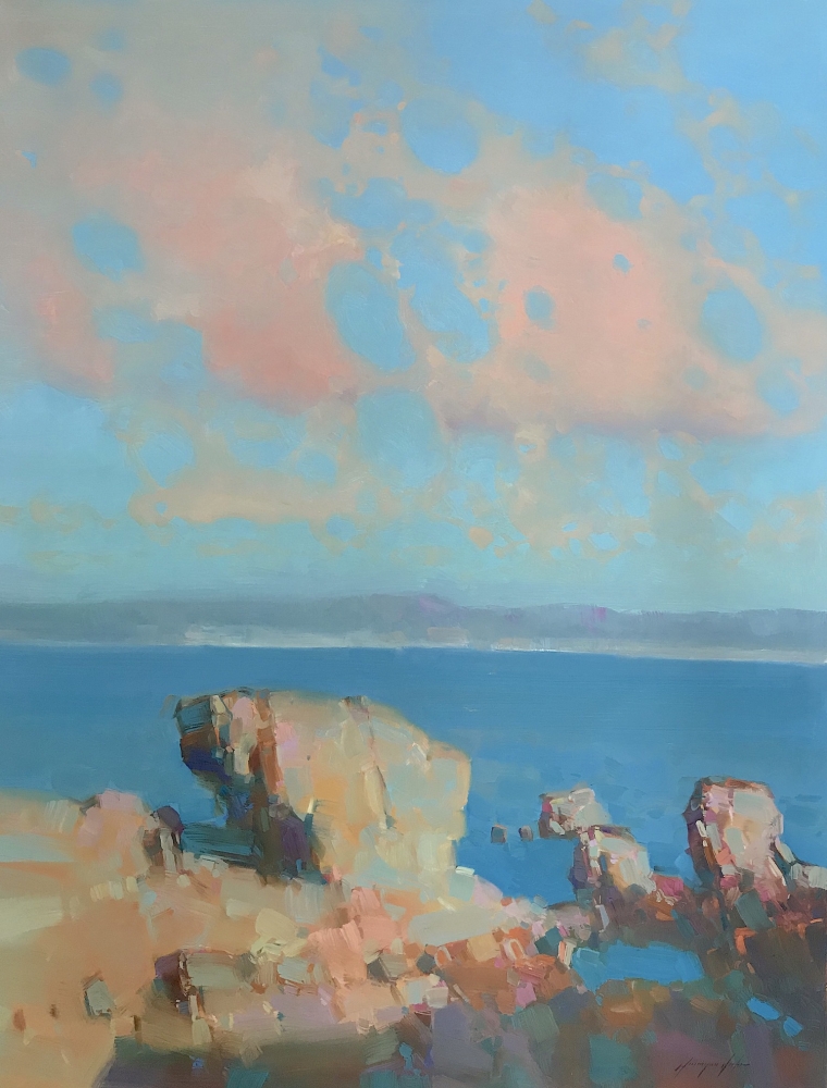 Malibu Cliffs, Original oil Painting, Handmade artwork, One of a Kind                                        
